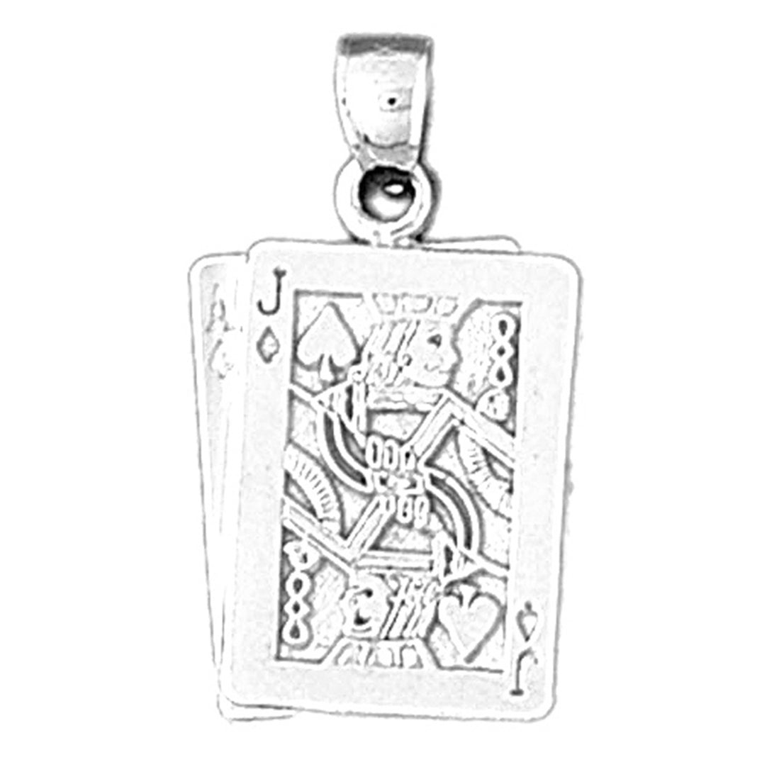 Sterling Silver Playing Card Pendant