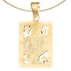 Sterling Silver Playing Card Pendant (Rhodium or Yellow Gold-plated)