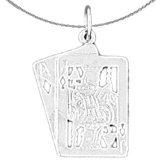 Sterling Silver Black Jack Pendant (Rhodium or Yellow Gold-plated)