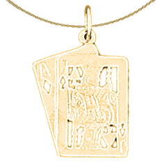 Sterling Silver Black Jack Pendant (Rhodium or Yellow Gold-plated)