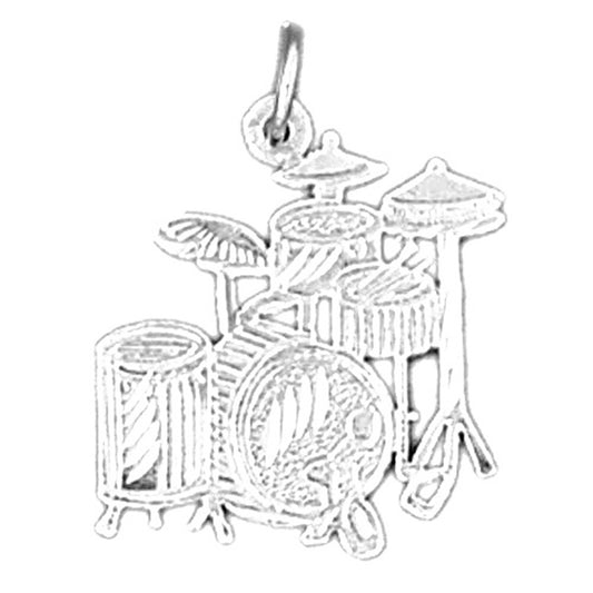 Sterling Silver Drum Set Pendant