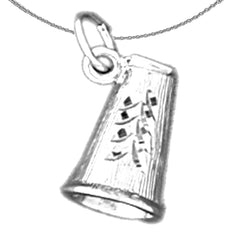 3D-Horn-Anhänger aus Sterlingsilber (rhodiniert oder gelbgoldbeschichtet)