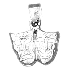 Sterling Silver Drama Face Pendant