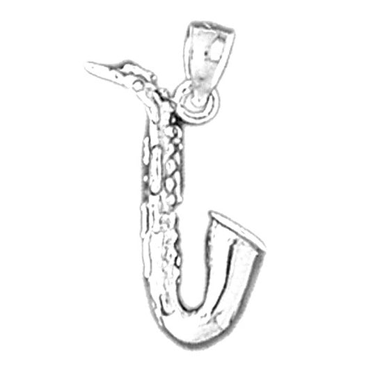 Sterling Silver 3D Saxophone Pendant