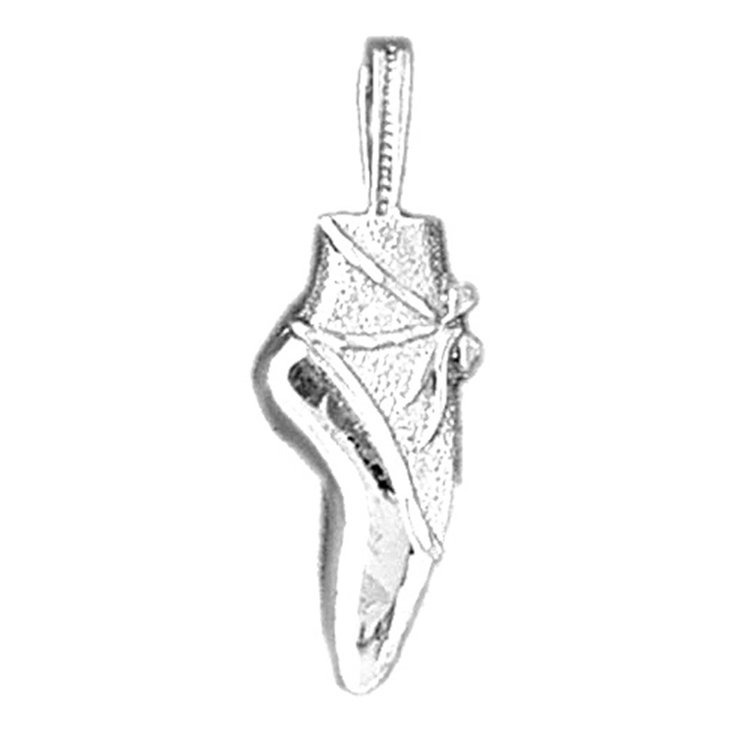 Sterling Silver Ballerina Shoe Pendant