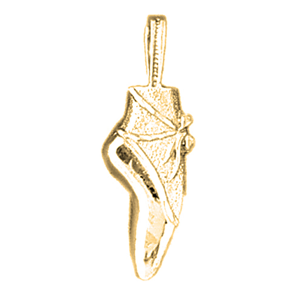 Yellow Gold-plated Silver Ballerina Shoe Pendant
