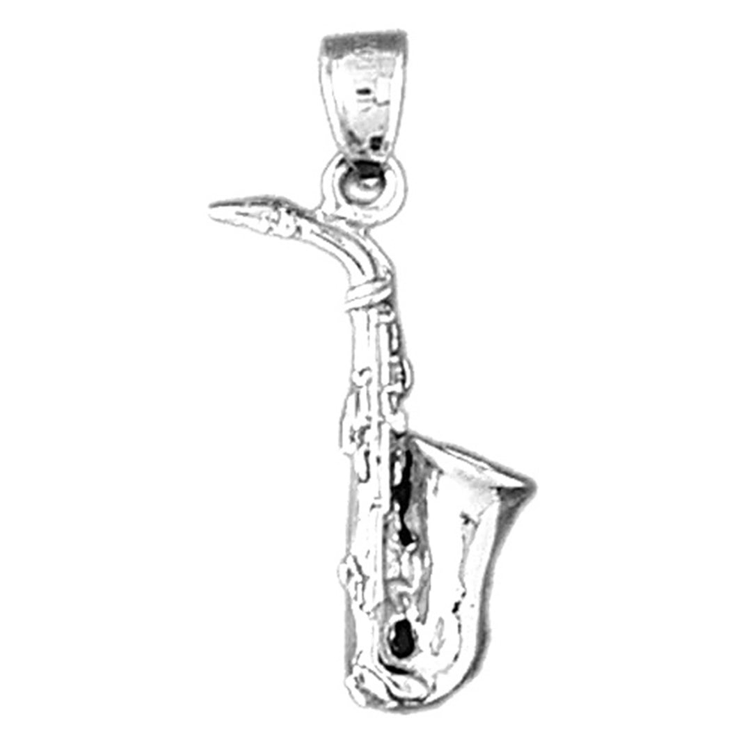 Sterling Silver 3D Saxophone Pendant