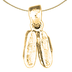 Sterling Silver Shoes Pendant (Rhodium or Yellow Gold-plated)