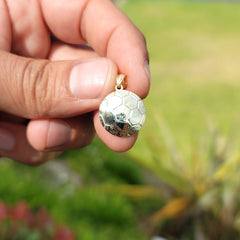 Sterling Silver Soccer Ball Pendant (Rhodium or Yellow Gold-plated)