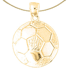 Sterling Silver Soccer Ball Pendant (Rhodium or Yellow Gold-plated)