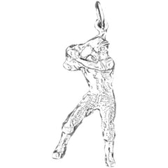 Sterling Silver Baseball Player Pendant