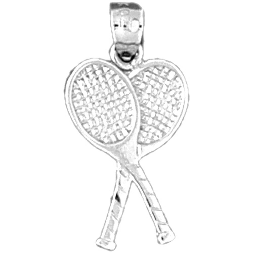Sterling Silver Tennis Racket Pendant