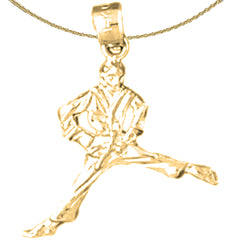 Sterling Silver Karate Pendant (Rhodium or Yellow Gold-plated)