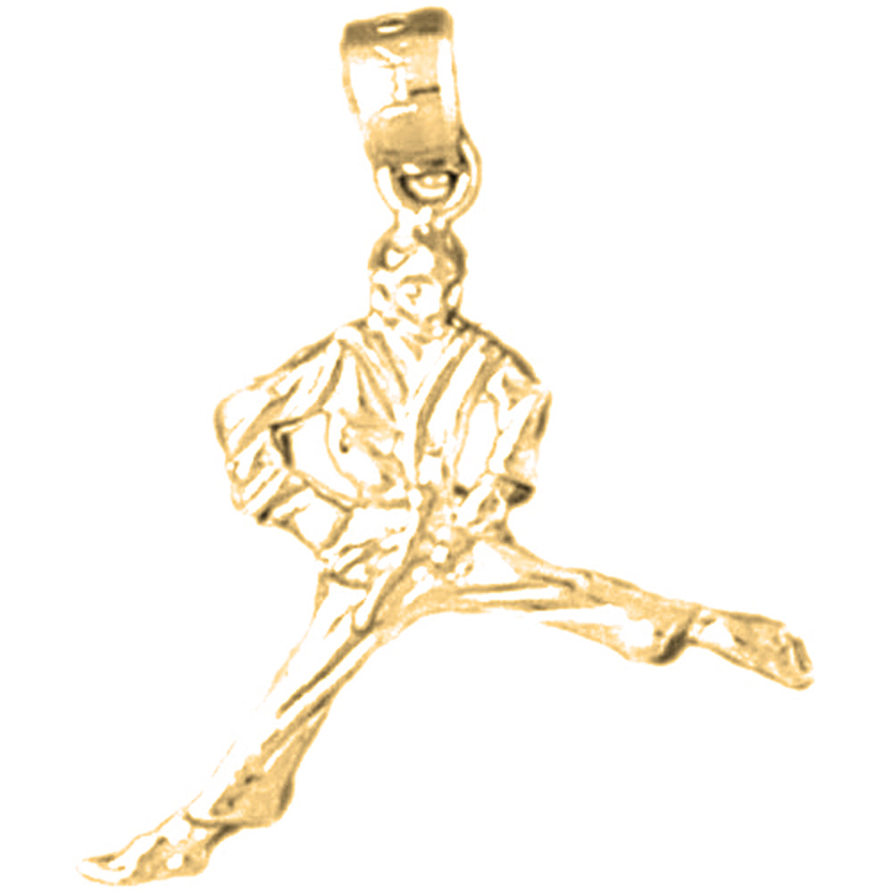 Yellow Gold-plated Silver Karate Pendant