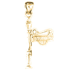 Yellow Gold-plated Silver Light Post Pendant