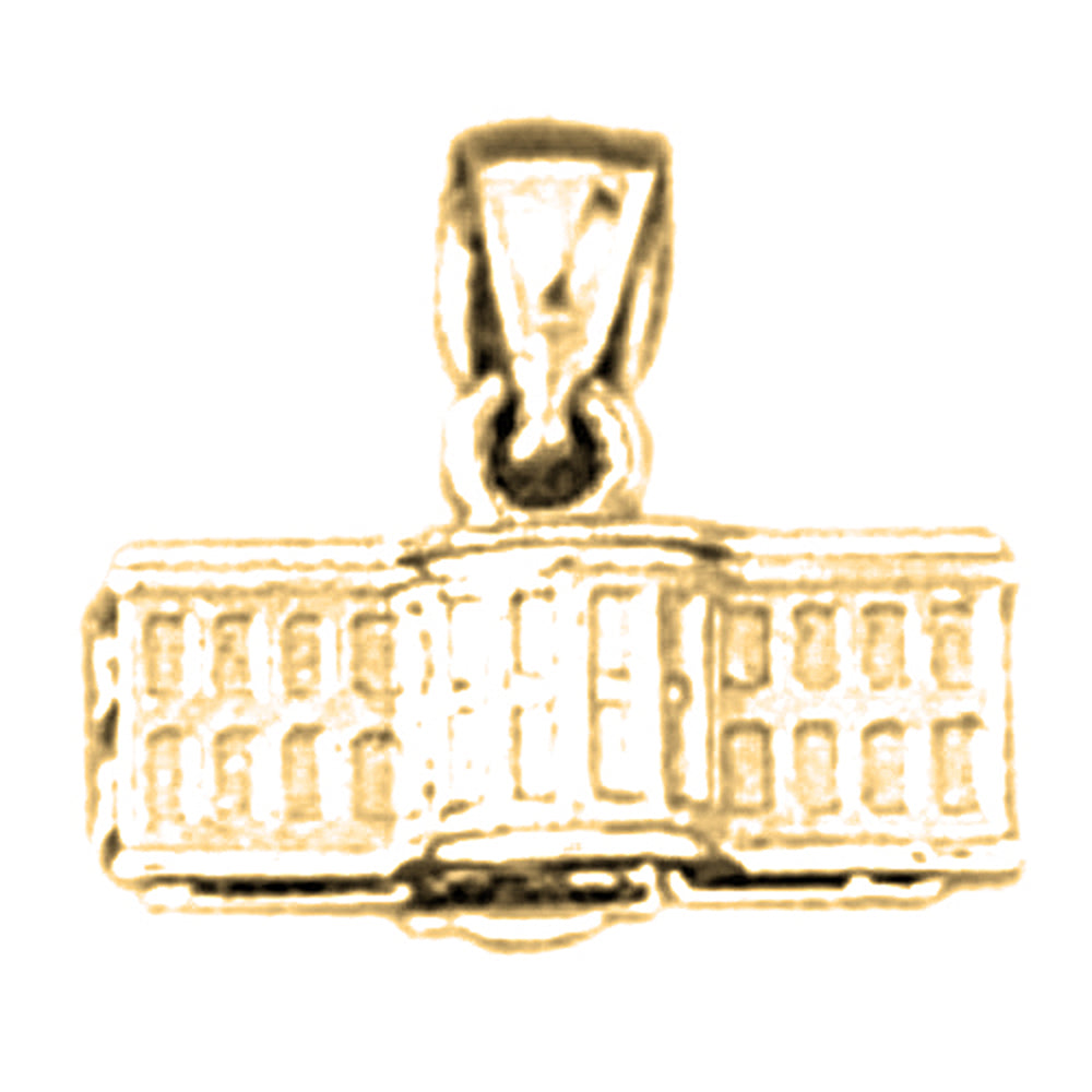Yellow Gold-plated Silver White House Pendant