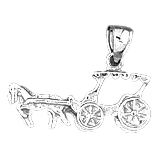 Sterling Silver Horse And Chariot Pendant