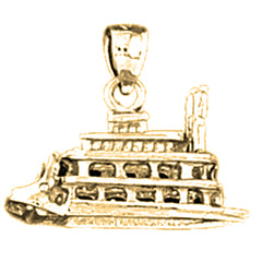 Yellow Gold-plated Silver Boat Pendant