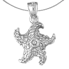 Seestern-Anhänger aus Sterlingsilber (rhodiniert oder gelbvergoldet)