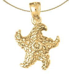 Seestern-Anhänger aus Sterlingsilber (rhodiniert oder gelbvergoldet)