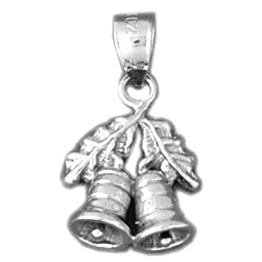 Sterling Silver 3D Christmas Bell Pendant
