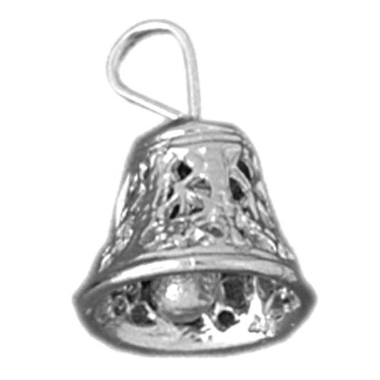 Sterling Silver 3D Bell Pendant