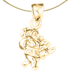 Sterling Silver 3D Saint Nicholas Pendant (Rhodium or Yellow Gold-plated)