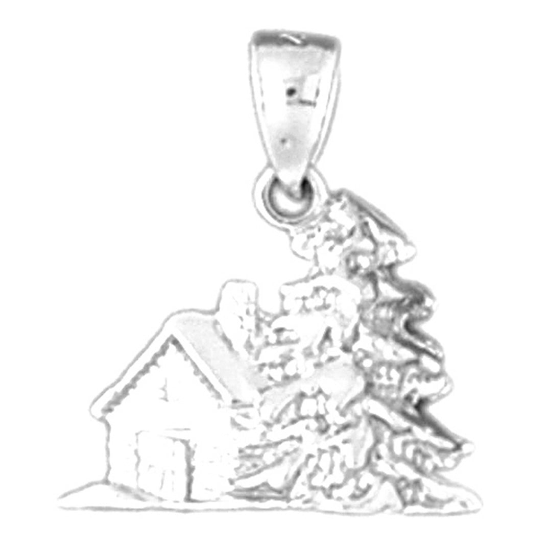 Sterling Silver 3D Christmas Tree Pendant