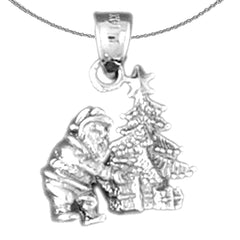 Sterling Silver 3D St. Nick Pendant (Rhodium or Yellow Gold-plated)