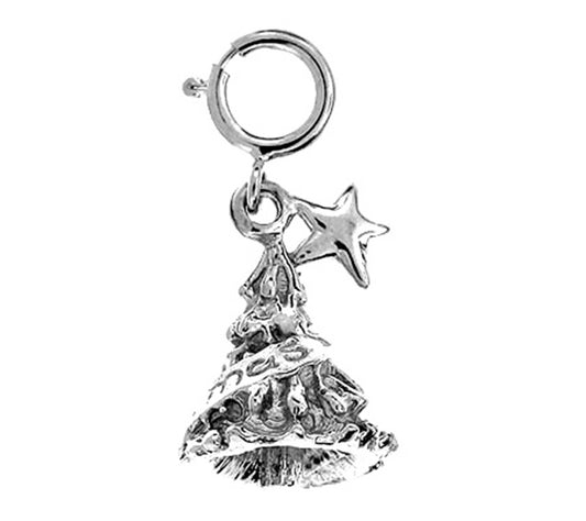 Sterling Silver 3D Christmas Tree Pendant