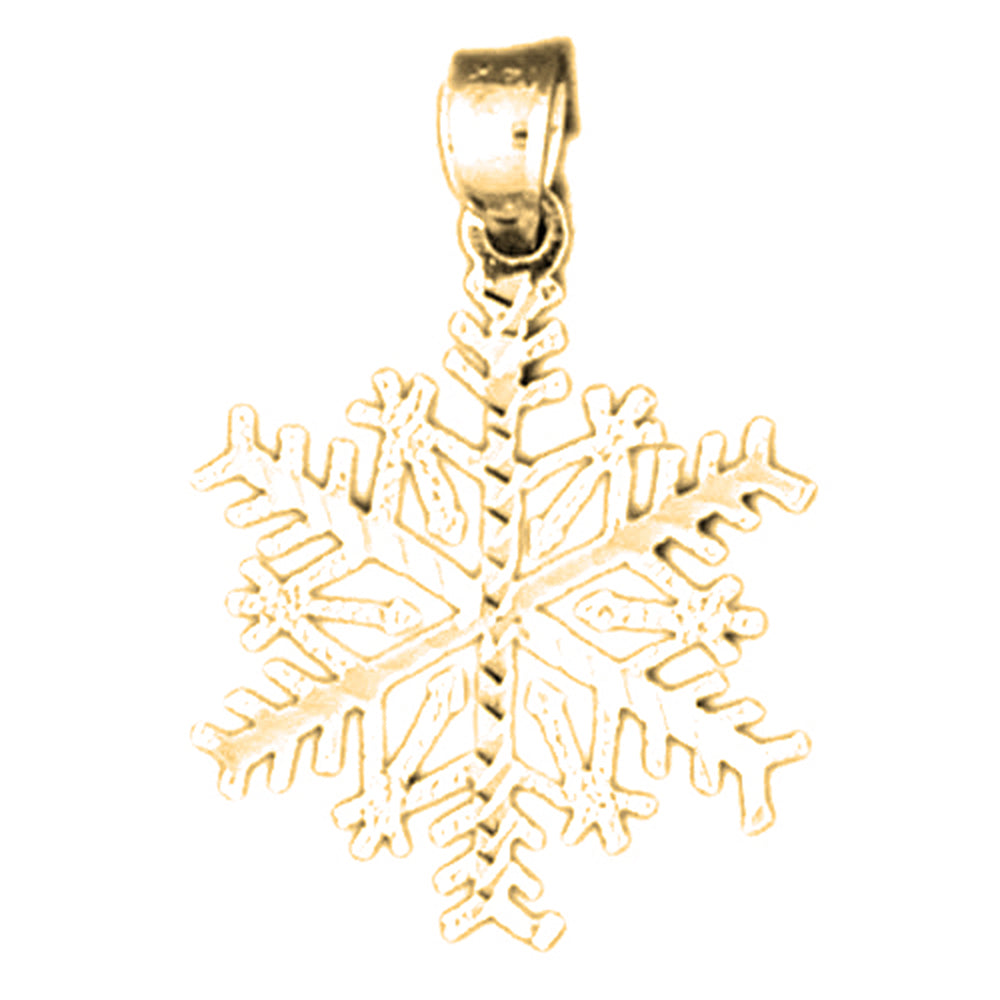 Yellow Gold-plated Silver Snowflake Pendant