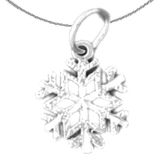 Sterling Silver Snowflake Pendant (Rhodium or Yellow Gold-plated)
