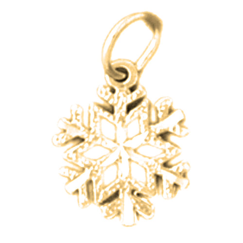 Yellow Gold-plated Silver Snowflake Pendant
