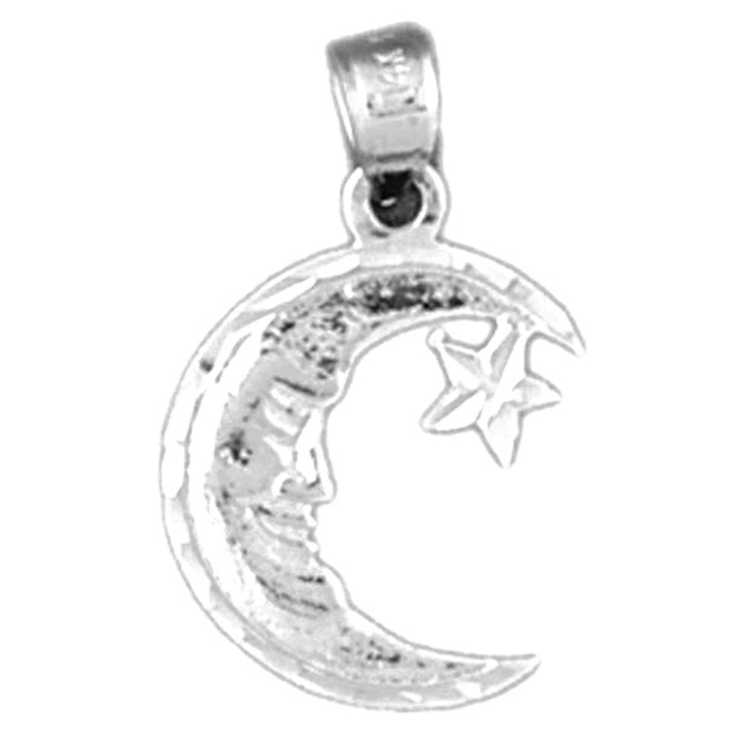 Sterling Silver Moon Face Pendant