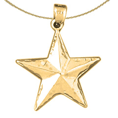 Sterling Silver Star Pendant (Rhodium or Yellow Gold-plated)