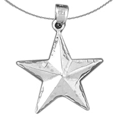 Sterling Silver Star Pendant (Rhodium or Yellow Gold-plated)
