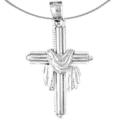 Sterling Silver Cross Pendant (Rhodium or Yellow Gold-plated)