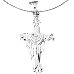 Sterling Silver Cross Pendant (Rhodium or Yellow Gold-plated)