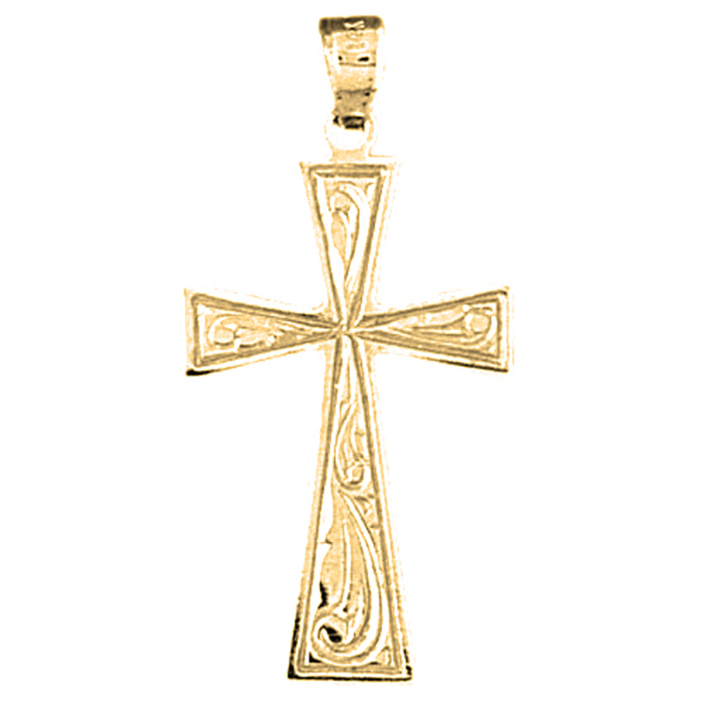 Yellow Gold-plated Silver Cross Pendant