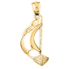 Yellow Gold-plated Silver Sailboat Pendant