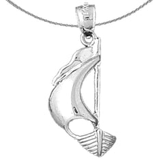 Colgante de velero de plata de ley (bañado en rodio o oro amarillo)
