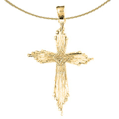 Sterling Silver Cross Pendant (Rhodium or Yellow Gold-plated)