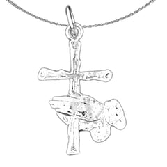 Sterling Silver Cross Pendant (Rhodium or Yellow Gold-plated)