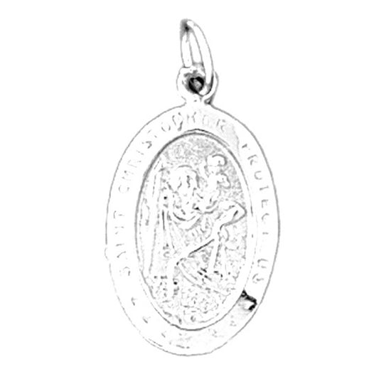 Sterling Silver Saint Christopher Coin Pendant