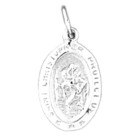 Sterling Silver Saint Christopher Coin Pendant