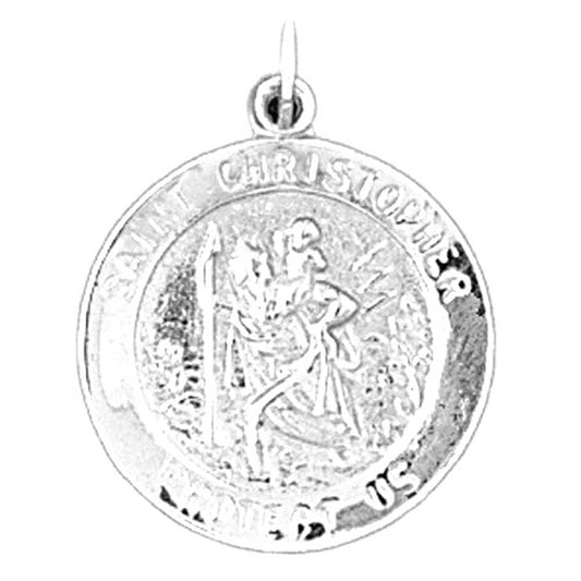 Sterling Silver Saint Christopher Coin Pendant