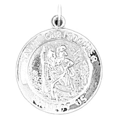 Sterling Silver Saint Christopher Coin Pendant