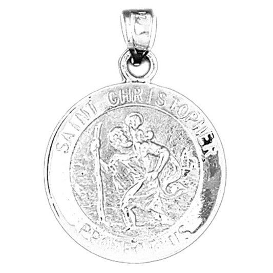 Sterling Silver Saint Christopher Coin Pendant