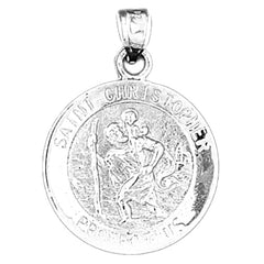Sterling Silver Saint Christopher Coin Pendant