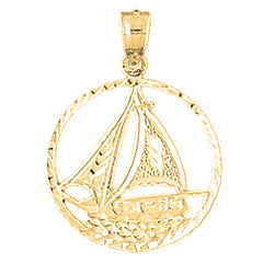 Yellow Gold-plated Silver Sailboat Pendant